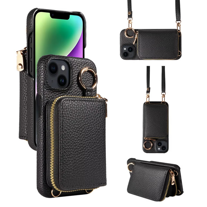 Premium Læder Multi-Funktion iPhone Cover med Anti-Degaussing Beskyttelse