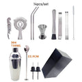 550 ml/750 ml Rustfrit Stål Cocktail Shaker Mixer Drink Bartender Sæt Bar Sæt Værktøjer Med Vinreol Stativ Værktøj til Fødselsdagsgave