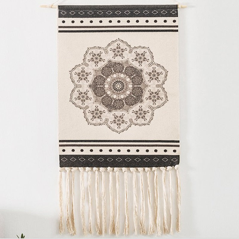 Bohemsk Væg Tapestry, Makrame Vægophæng, Hjem Deko, Bomulds Linned Frynse, Håndlavet, Vævet, Geometrisk Lærred Kunst, Baggrund Væg Tapestries