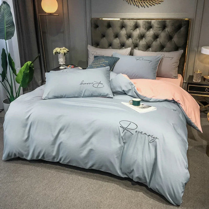 EmbroiLux Sengetøj - Elegant luksus dynebetræk med broderedesign