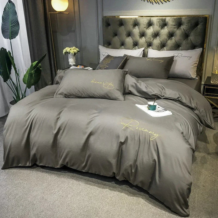 Luksus Duvet Cover med Elegant Broderi – Blød, Åndbar og Høj Kvalitet |