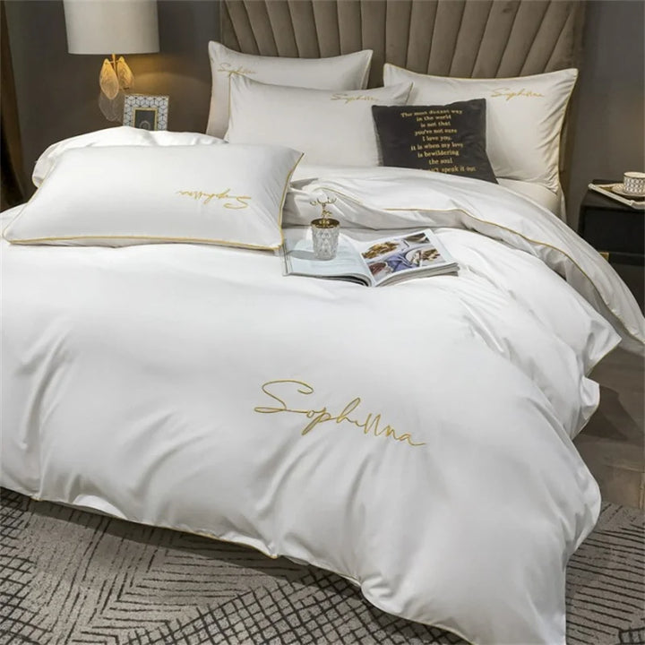 Luksus Duvet Cover med Elegant Broderi – Blød, Åndbar og Høj Kvalitet |