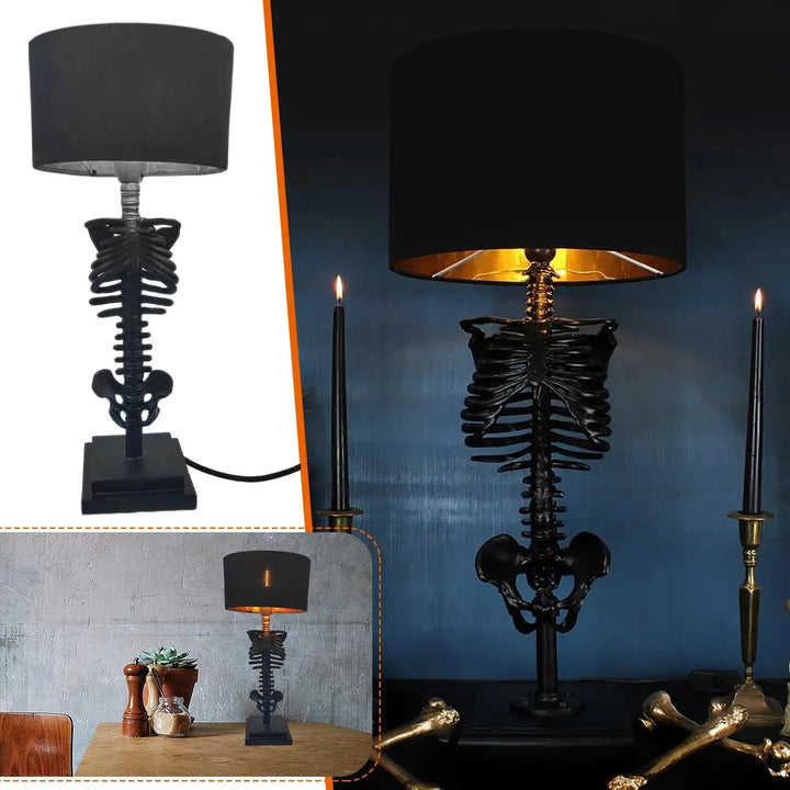 Håndlavet Gotisk Skelet Bordlampe
