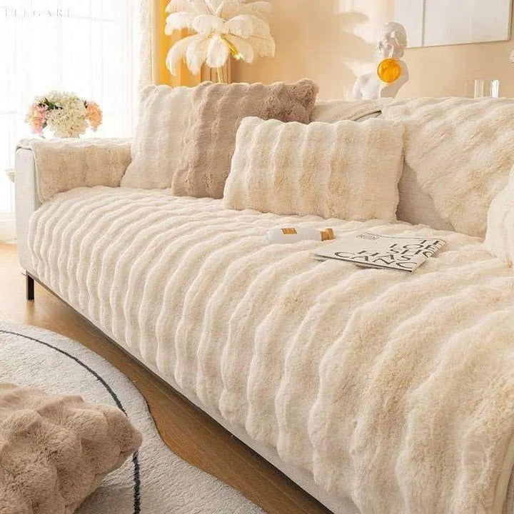 Sofia - Universal Plush Sofa Cover L Form - Vinter Varm Blød |