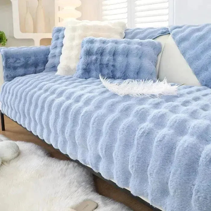 Sofia - Universal Plush Sofa Cover L Form - Vinter Varm Blød |