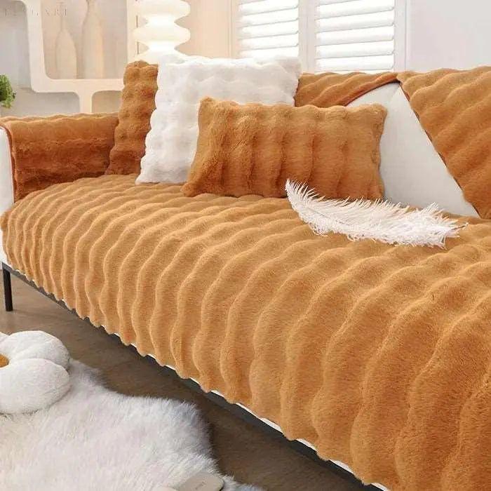 Sofia - Universal Plush Sofa Cover L Form - Vinter Varm Blød |