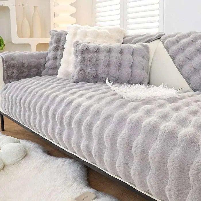 Sofia - Universal Plush Sofa Cover L Form - Vinter Varm Blød |