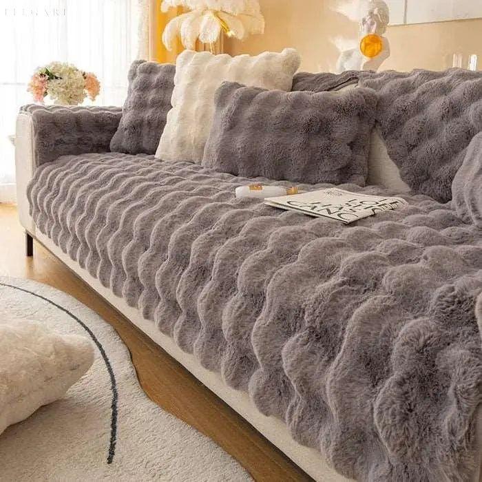 Sofia - Universal Plush Sofa Cover L Form - Vinter Varm Blød |