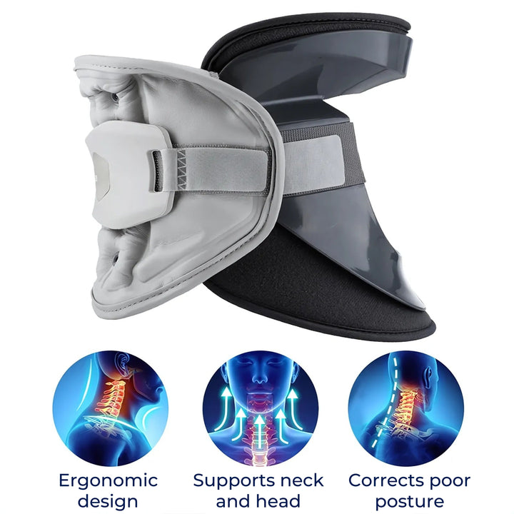 SpineEase | Nakke Træk Krave – Cervikal Retraktor til Spinal Dekompression, Nerve- &amp; Holdningsstøtte – Nakke Smerte Lindre Hjælp