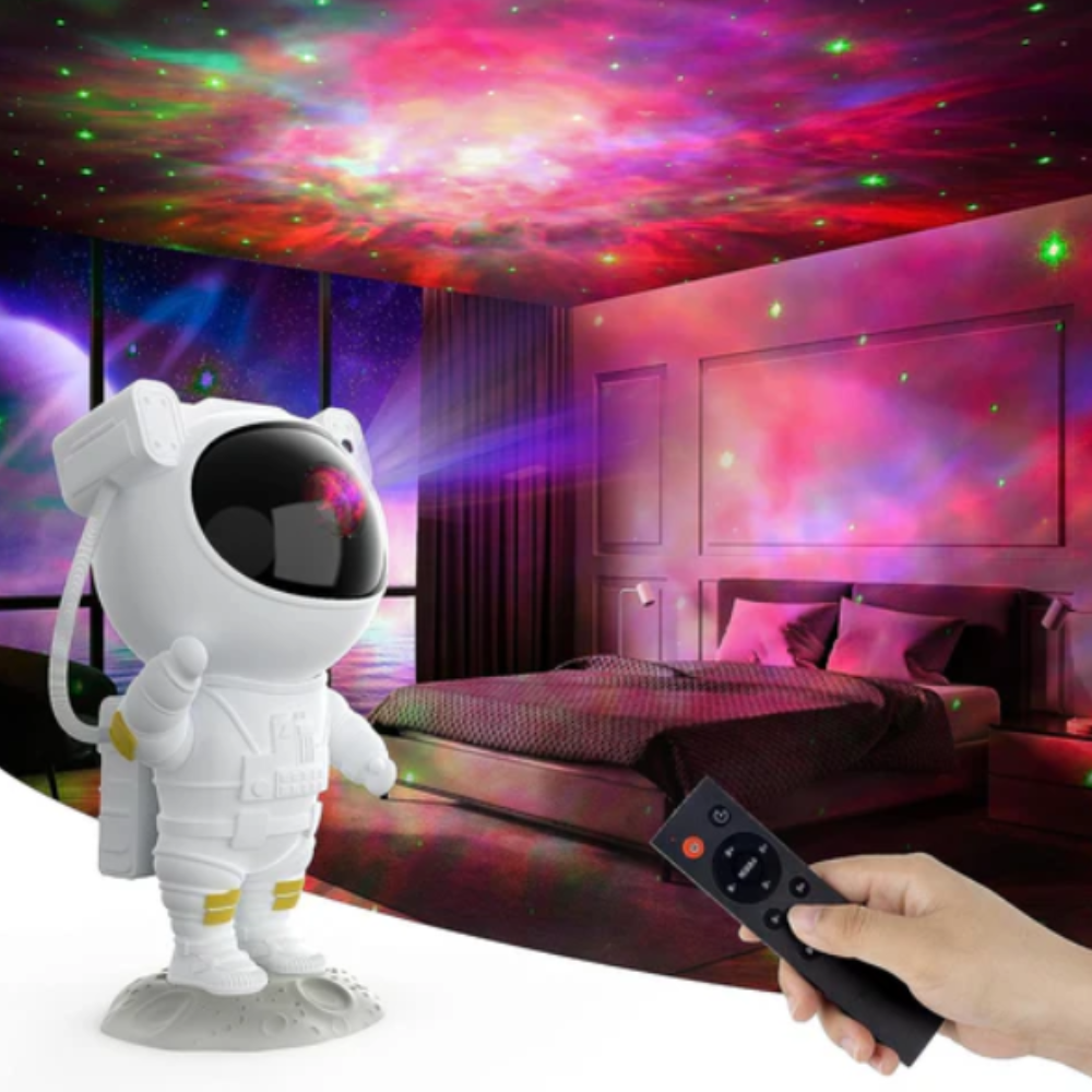 Stjerneprojektor Astronaut Lampe Justerbart LED Nattelys Galakse