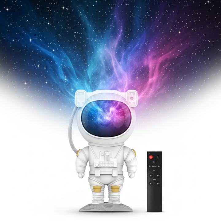 Stjerneprojektor Astronaut Lampe Justerbart LED Nattelys Galakse