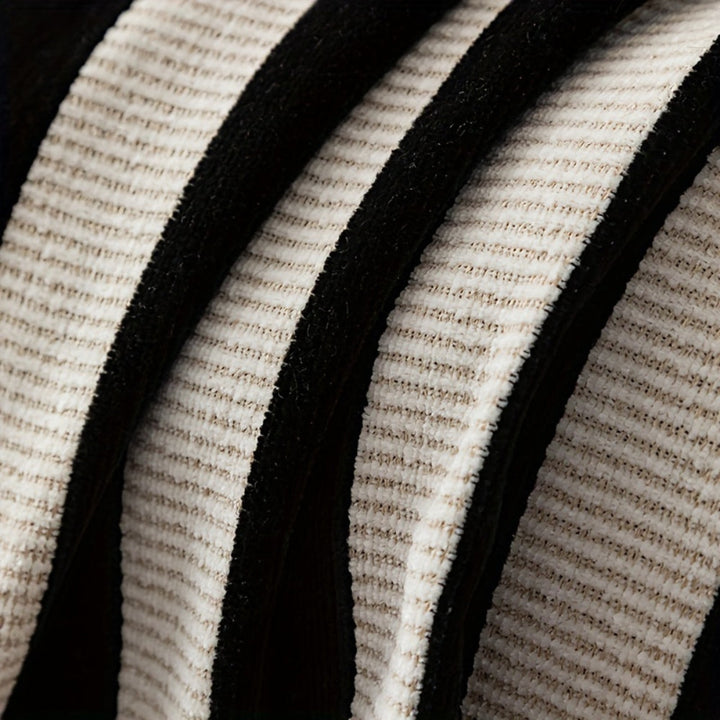Stribet Chenille Sort Hvid Sofa Dække