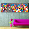 farverige Køer Hjem Deko Lærred Maleri HD Print Uden Ramme, Størrelse: 40×120cm