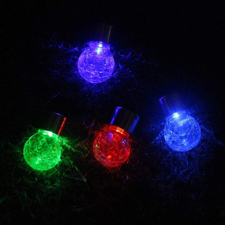 12 PCS Snap Ball Solarlampe Udehave Havegård Ferie Dekorativ Lys med Klemme (Varm Hvid Lys)