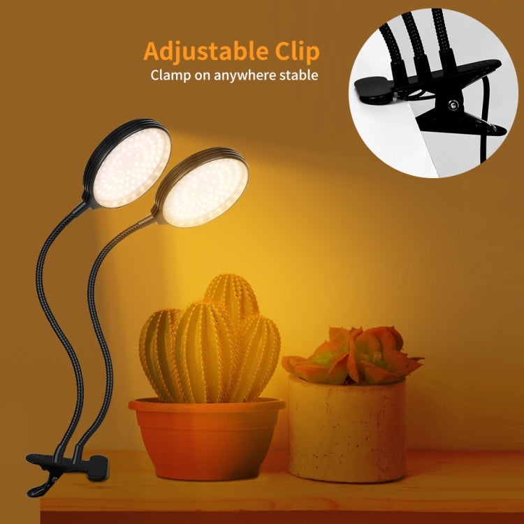 LED Plantevækstlampe USB Fjernbetjening Klemme Vandtæt Fuldspektret Naturligt Hvidt Spireplante Lys, Effekt: 45W Tre Hoveder