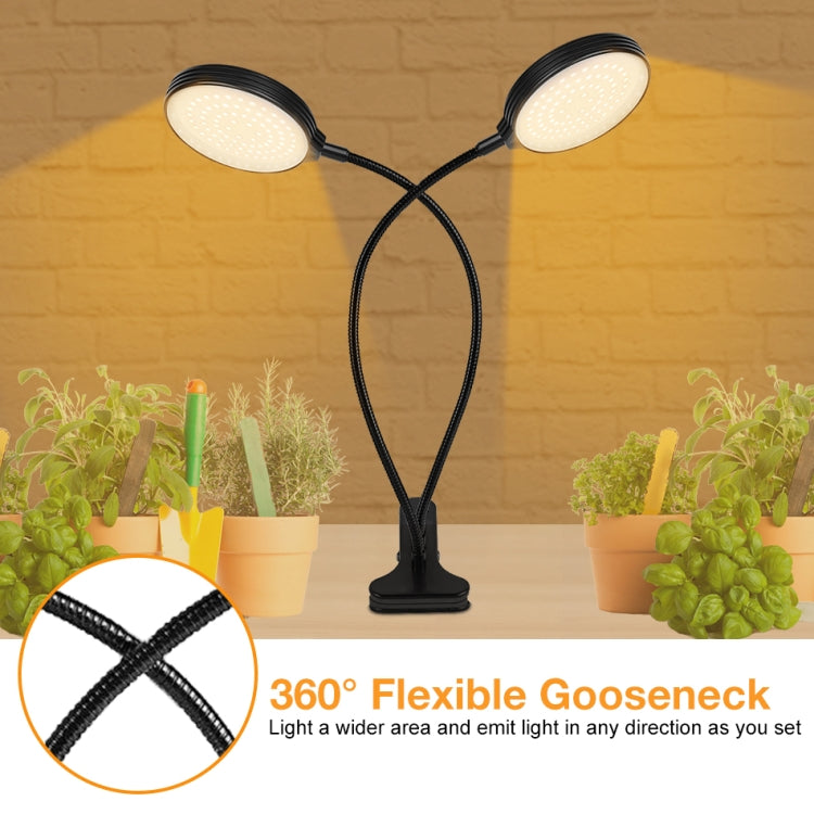 LED Plantevækstlamper USB Fjernbetjening Klemme Vandtæt Fuldt Spektrum Naturligt Hvidt Spireplante Lys, Effekt: 60W Fire Hoveder