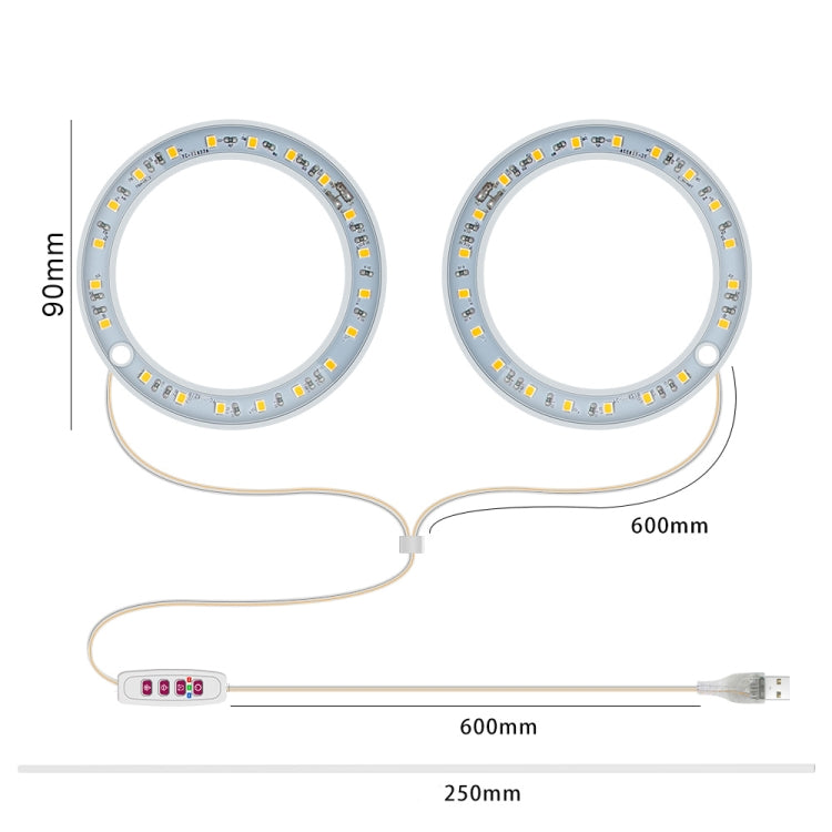 LED Plantevækstlampe Fuldspektrum Intelligent Timer Indendørs Fyldelys Ring Plante Lampe, Effekt: Et Hoved (Solskin)