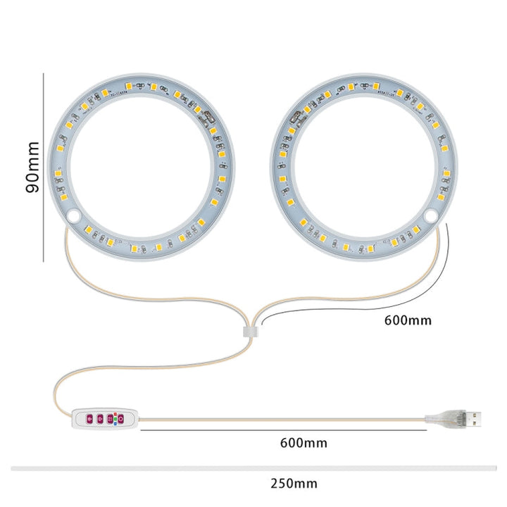 LED Plantevækstlampe Fuldspektrum Intelligent Timer Indendørs Fyldelys Ring Plante Lampe, Effekt: Et Hoved (Solskin)