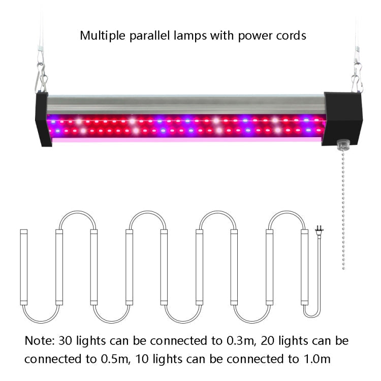 LED vækstlampe fuldspektret plante lysrør, Stil: Lille dobbelt række 100 cm (EU stik)