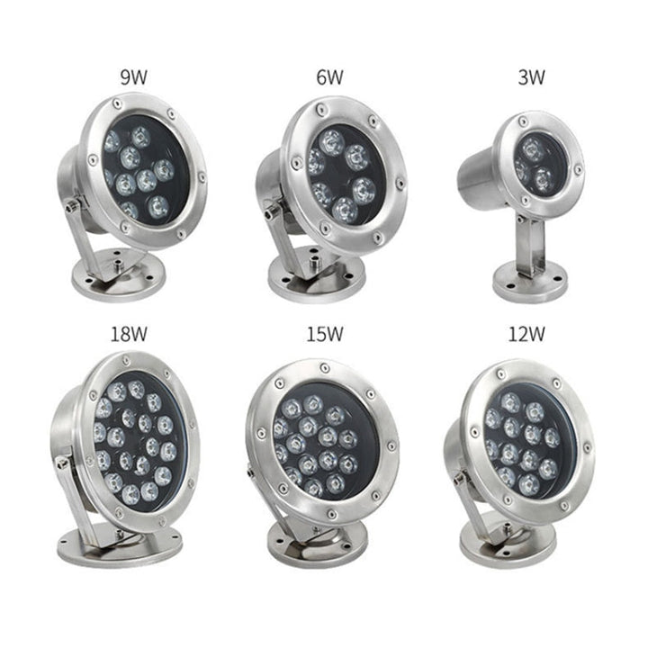 LED Undervandslys Pool Fiskedam Springvand Vandtæt Landskabslys 9W (Varm Hvid)