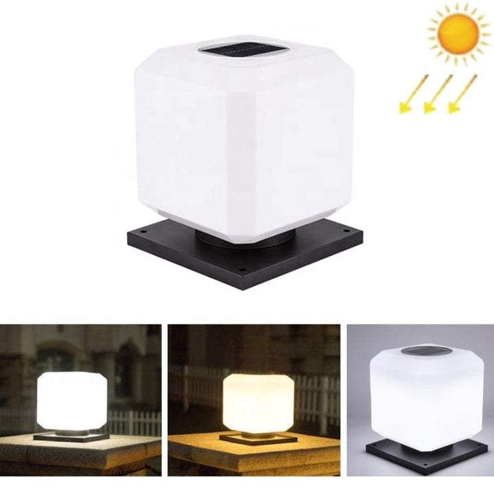 003 Solar Square Udendørs Post Lys LED Vandtætte Væglamper, Størrelse: 20 cm (Tricolor Lys)