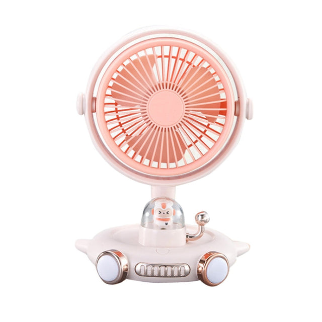Husstand Sød Pet Fan USB Skrivebord Natlys Ventilator (Abrikos) |