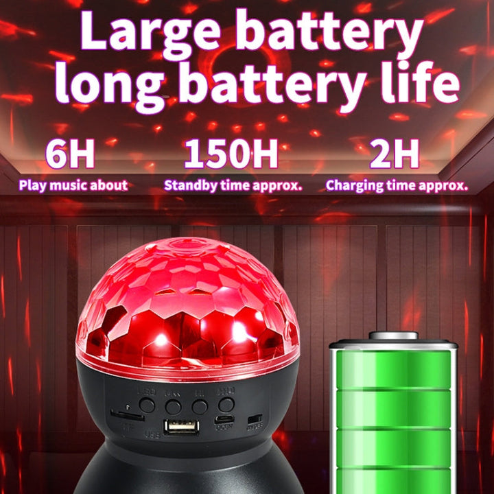 Hjem LED Magic Ball Lyskugler Bounce Ambient Lamper Rum Lyd Lys Kugler, farve: Opladningsmodel Sort (RGB farvet 5W)