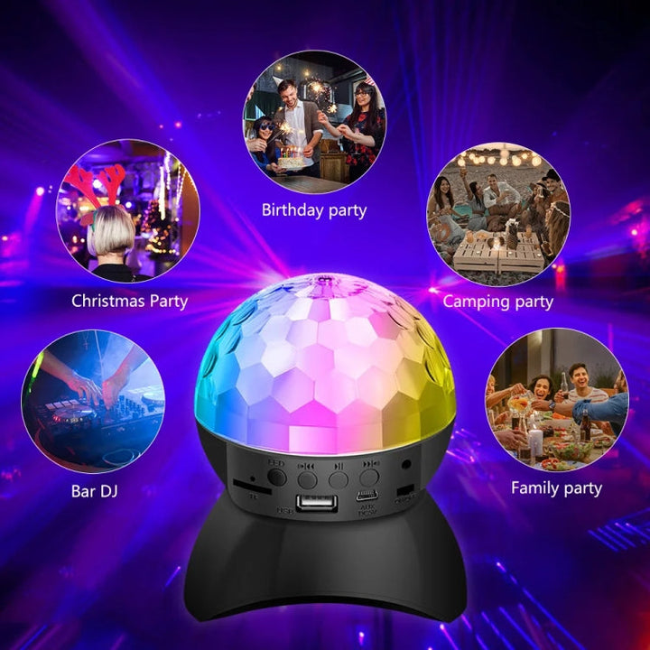 Hjem LED Magic Ball Lyskugler Bounce Ambient Lamper Rum Lyd Lys Kugler, farve: Opladningsmodel Sort (RGB farvet 5W)