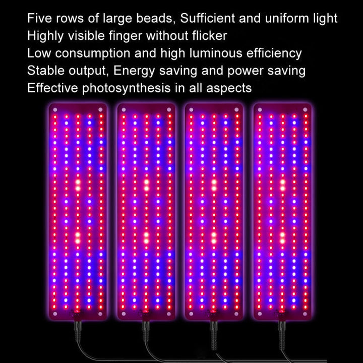 4 hoveder 12V Fuldspektret Rød og Blå Lys Panel Plante Vækst Lampe Frøplante Fyld Lys (EU stik)
