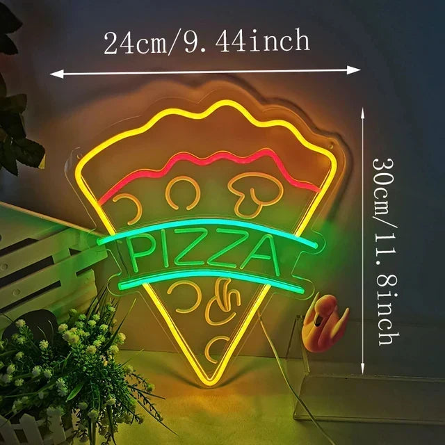 Neon Fastfood Skilt – Lysende Tacos Design, LED Natlys til Restauranter og Køkkener |