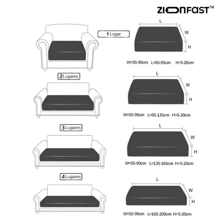 Vandtæt elastisk sofaovertræk - Zion™