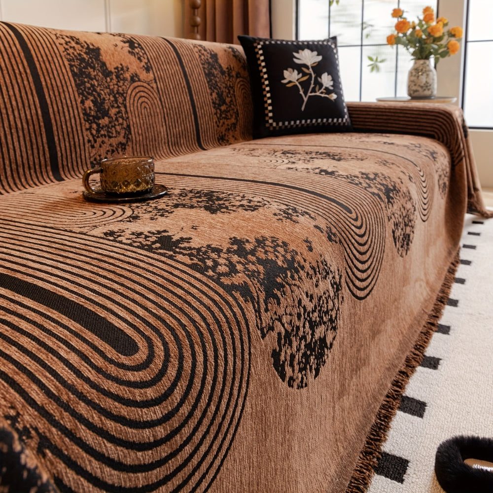 Mosaik Linjer Mønster Sofa Dække