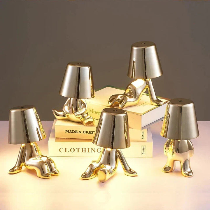 Golden Man LED Tænker Bordlampe – Legende Natbordlampe til Soveværelse &amp; Dekor