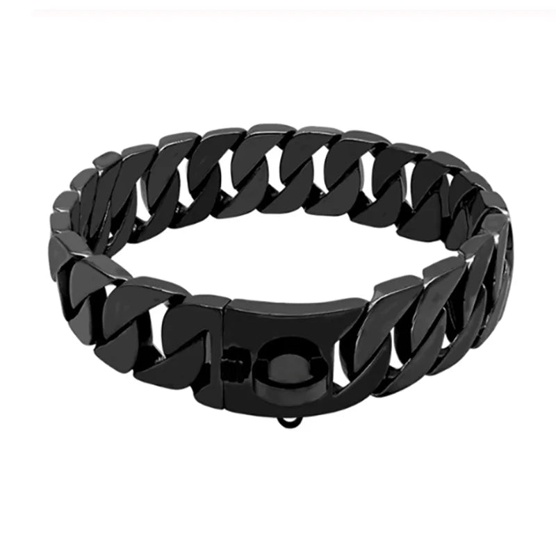 Styrke Nakke Metal Hundehalsbånd – Robust Rustfrit Stål Halsbånd til Store Hunde