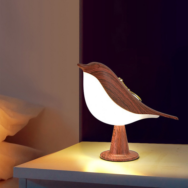 Genopladelig LED natlampe med berøringssensor og kreativ fugledesign