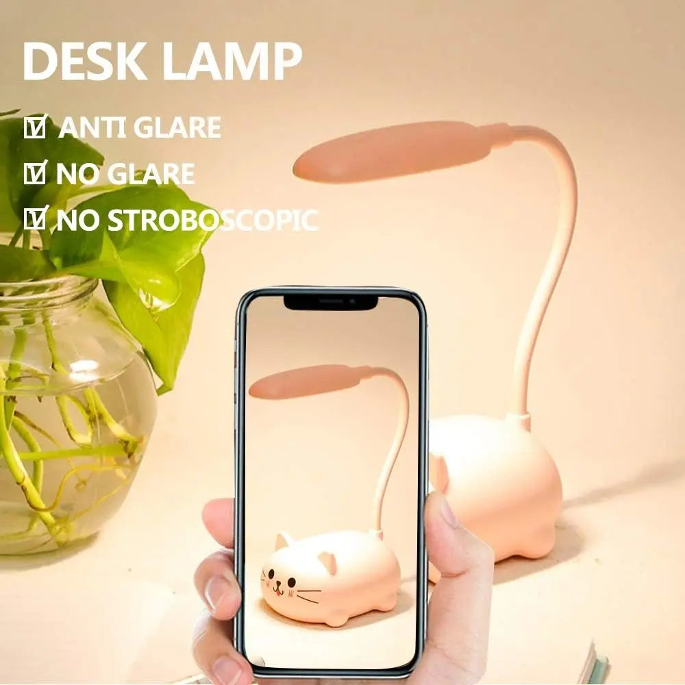USB Kat Lampe – Mini LED Natlys med Blødt Lys