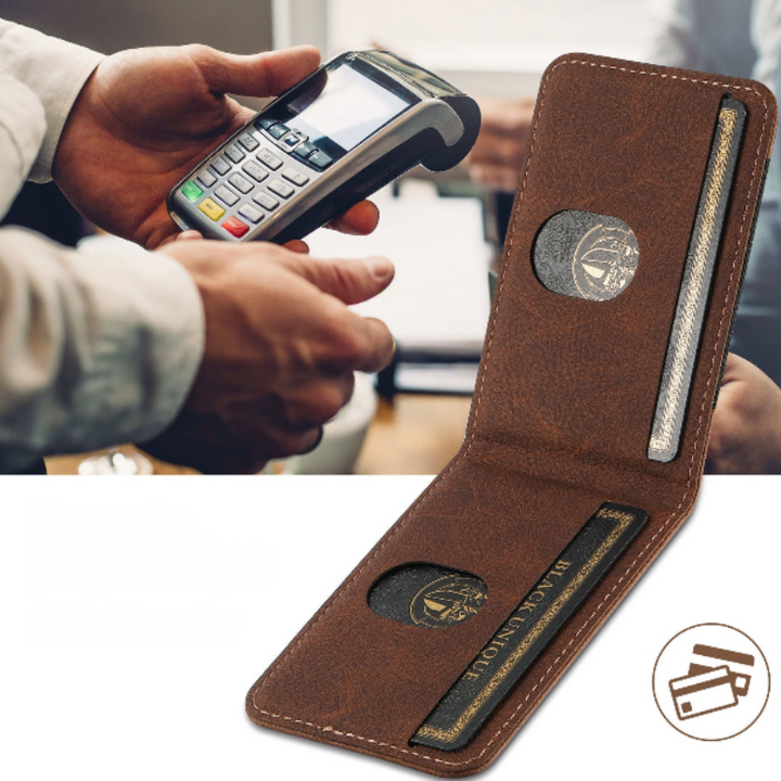 Læder Telefon Etui med Kort Holder og Stativ