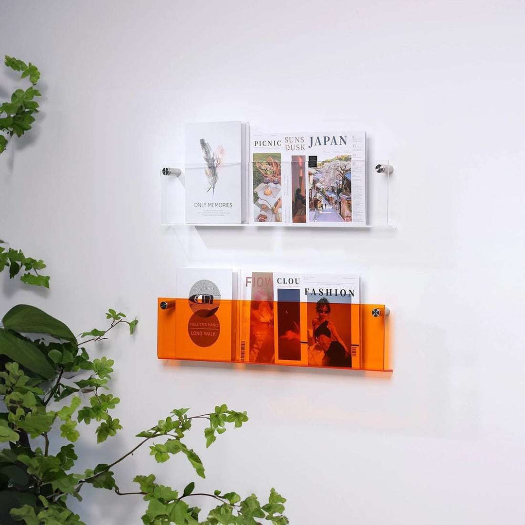 Acryl Væghængt Flydende Magazine Rack