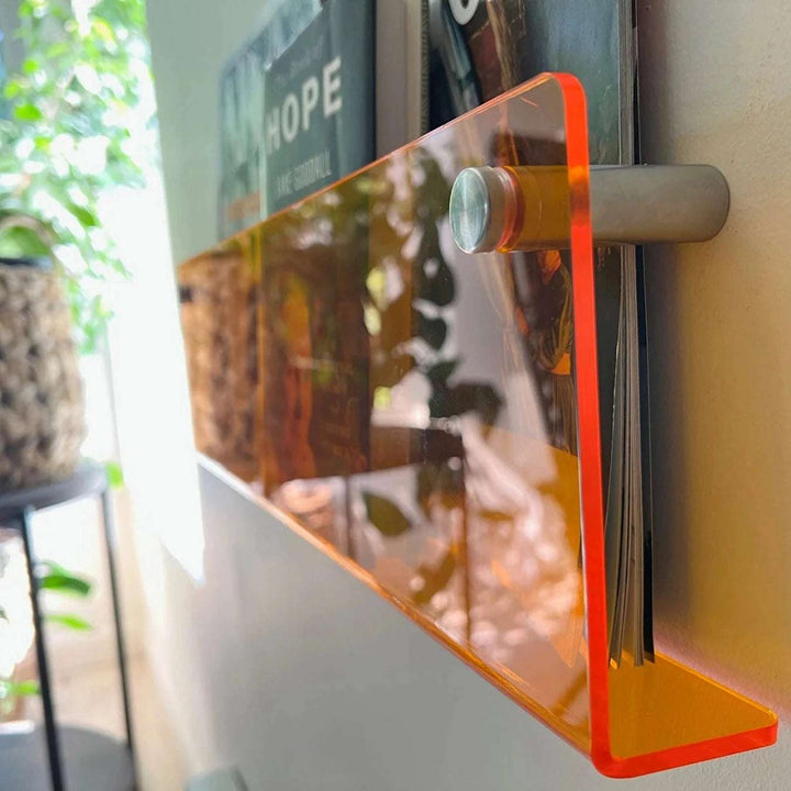 Acryl Væghængt Flydende Magazine Rack