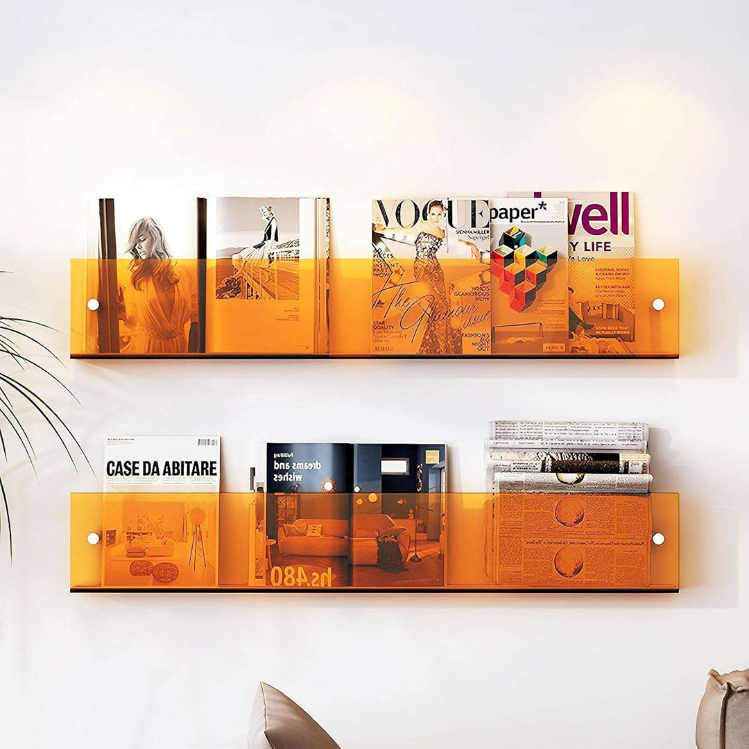 Acryl Væghængt Flydende Magazine Rack