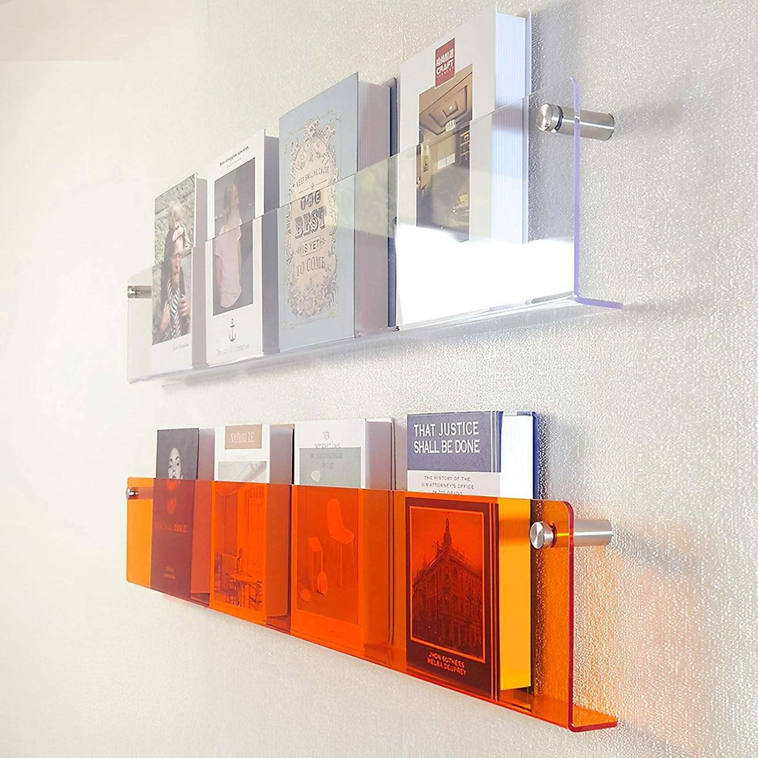 Acryl Væghængt Flydende Magazine Rack