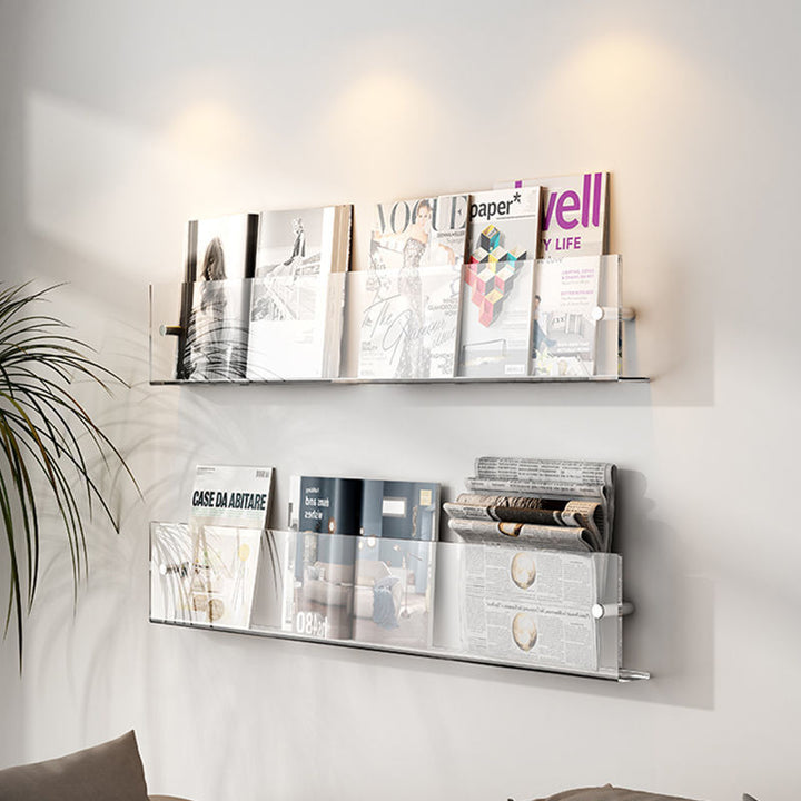Acryl Væghængt Flydende Magazine Rack