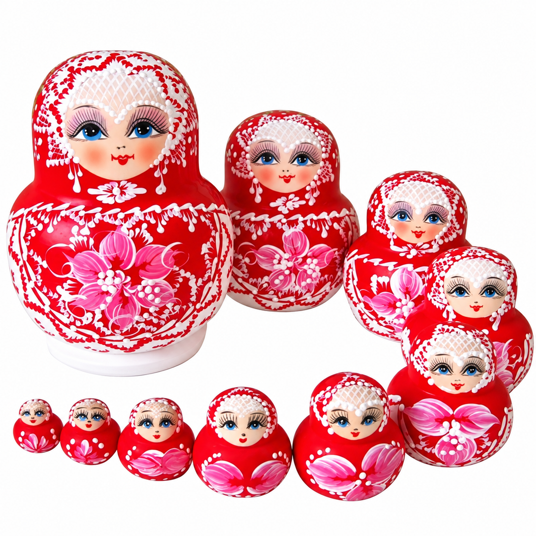 10 stk./sæt træ russiske matryoshka dukker