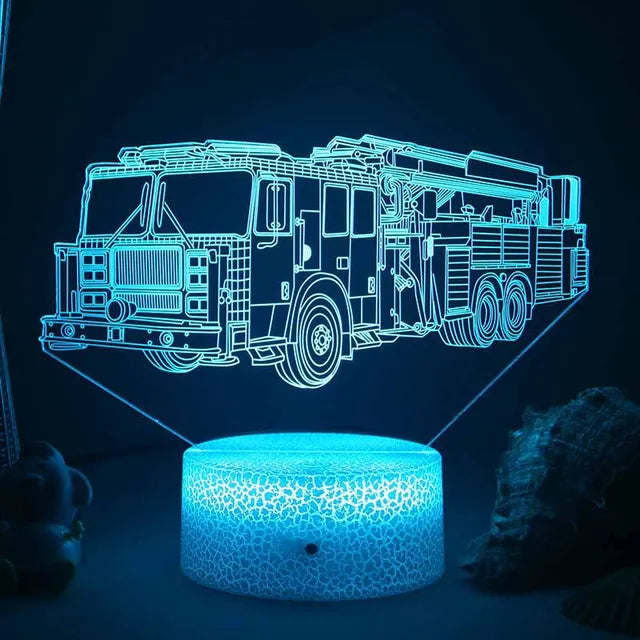 LED Natlys - 3D Illusionslampe til Børneværelset, USB Opladning |