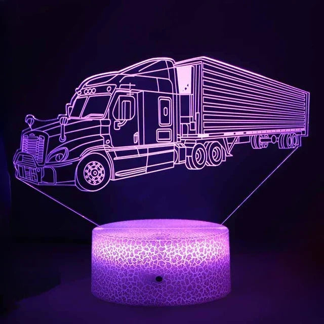 LED Natlys - 3D Illusionslampe til Børneværelset, USB Opladning |