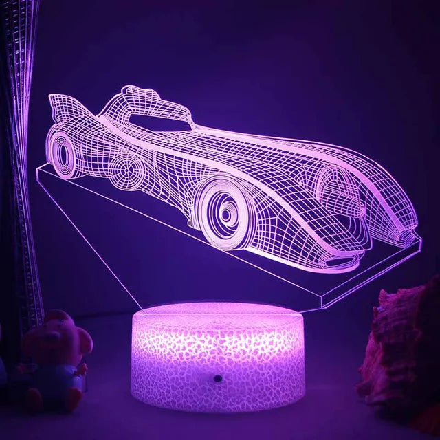 LED Natlys - 3D Illusionslampe til Børneværelset, USB Opladning |