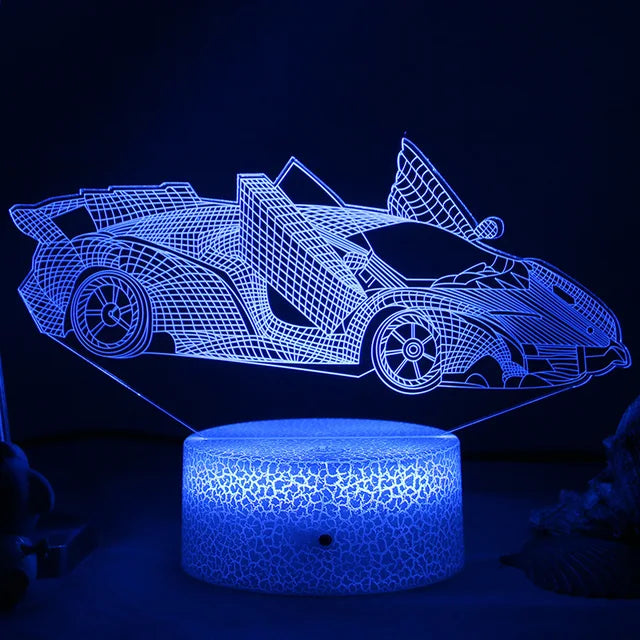 LED Natlys - 3D Illusionslampe til Børneværelset, USB Opladning |