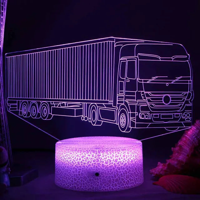LED Natlys - 3D Illusionslampe til Børneværelset, USB Opladning |