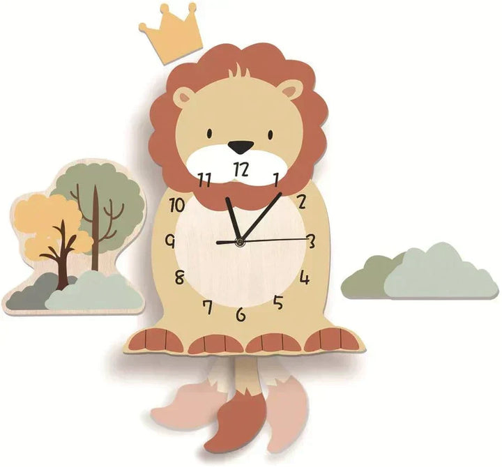 Vægur - ZooTime - Sødt dyremotiv - Perfekt til børneværelset