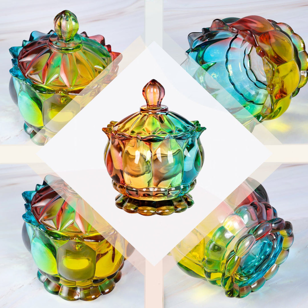 Iridescent Sukker Skål med Låg